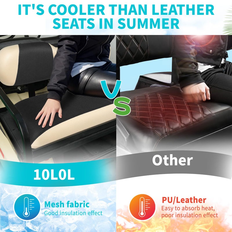 10L0L Universal Golf Cart Rear Seat Cover Dress UP Older Golf Cart Durable Breathable Material Fit Like a Glove for Yamaha EZGO and Club Car, Easy to Install - Image 5